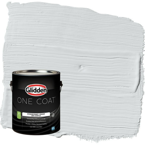 Glidden One Coat Spring Thaw / White Semi-Gloss Interior Paint with Primer, 1 Gallon