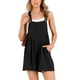 thumbnail image 4 of Gibobby Pantalones cortos Monos cortos para mujer Verano Casual Correa ajustable Lino suelto Mono corto con pechera Mono Mamelucos(Negro， XL), 4 of 5