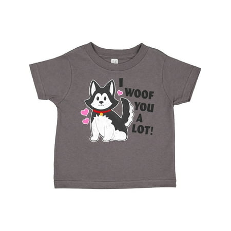 

Inktastic I Woof You a Lot with Husky Dog Illustration Gift Toddler Boy or Toddler Girl T-Shirt