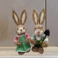 thumbnail image 4 of kurtrusly 1 Pair Bunny Sculptures Straw Easter Rabbit Decor for Animal Decors Figurines Tabletopper Desktop Spring Wedding, 4 of 9