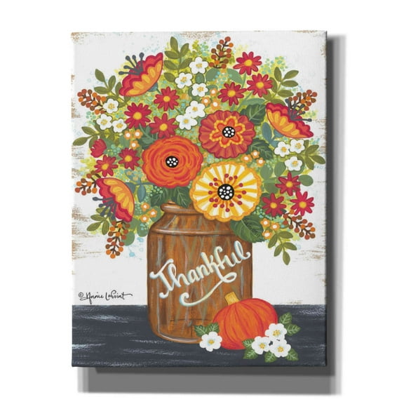 Epic Graffiti 'Thankful Bouquet' by Annie LaPoint, Giclee Canvas Wall Art, 26"x34"