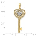 thumbnail image 2 of 14k and White Rhodium Sparkle-Cut Love Heart Filigree Key Pendant Necklace 35.74x13.96mm Wide 1.55mm Thick Pendant for W, 2 of 2