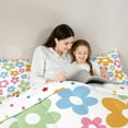thumbnail image 5 of Feelyou Cute Cartoon Flower Queen Comforter Set for Kids, Blossoms Floral Bedding Sets, Kawaii Princess Style Reversible Bedding Comforter Set, Microfiber Bedroom Decor, 3-Piece, 5 of 8