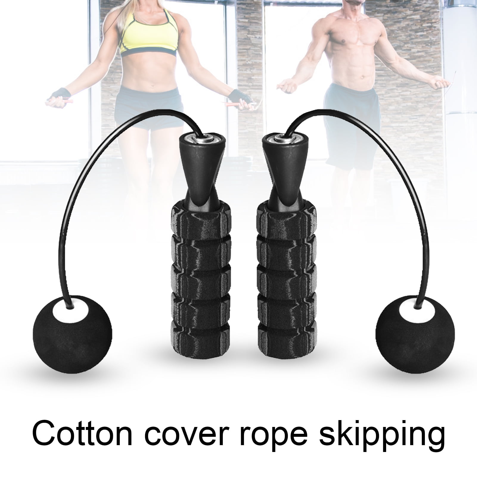 Wireless Skipping Rope Ropeless Cordless Jumping Rope Fitness Equip Black 