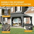 thumbnail image 6 of Mondawe 14'×20' Upgraded Metal Hardtop Gazebo: Drainage, Double Galvanized Roof, Curtains & Netting，Gray, 6 of 9