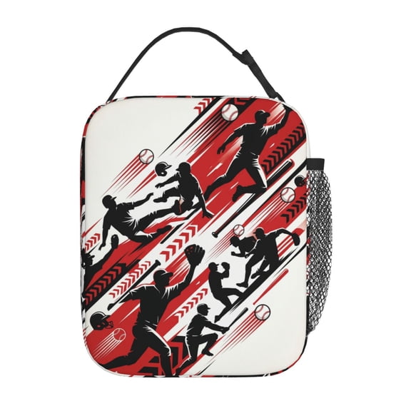 Baseball Lunch Box, Cool Reusable Insulated Lunch Bag, Cooler Tote Bag For Work Picnic Travel Office Outdoors