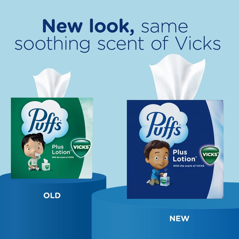 Puffs Plus Lotion Facial Tissues with Vick's Scent, Vapor Nose