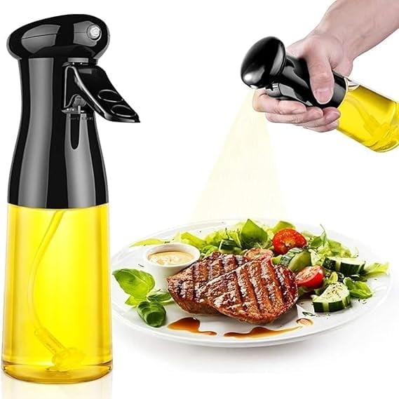 Oil Sprayer for Cooking - 210ml Refillable Food Grade Sprayer Bottle for Oil, Vinegar, Salad, Air Fryer, Grilling, Frying & Baking