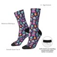 thumbnail image 4 of Bingfone Compression Socks for Women and Men Long Socks for Running Athletic Cycling Nurse- Funny colorful skull ghost, 4 of 6