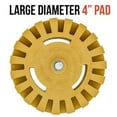 thumbnail image 6 of TCP Global Heavy Duty Rubber Eraser Wheel, 4” Slotted Edge Pad with Drill Adapter - Adhesive Remover Tool, Remove Vinyl Decals, Pinstripes, Stripes, Stickers, Graphics Removal Auto Car Truck RV Signs, 6 of 7