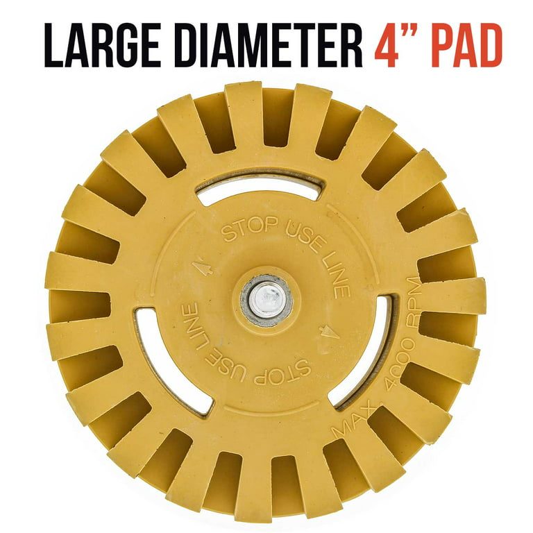 2set Rubber Eraser Wheel 4'' Pad& Adapter Pinstripe Adhesive Remover Vinyl  Decal