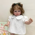 thumbnail image 4 of iCradle Lovely Lifelike Toddler Dolls Girl 26 Inch Realistic Babies Handmade Standing Dolls Soft Cloth Body Rooted Hair Blue Eyes Gift for Kids 3+, 4 of 7