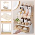 thumbnail image 3 of Delamu Organizador de Maquillaje, 2 Niveles y 2 Cajones, Organizador de Ba&ntilde;o para Encimera, F&aacute;cil de Instalar, Ideal para Mostrador de Ba&ntilde;o, Tocador, Ideal para Mujere, 3 of 9