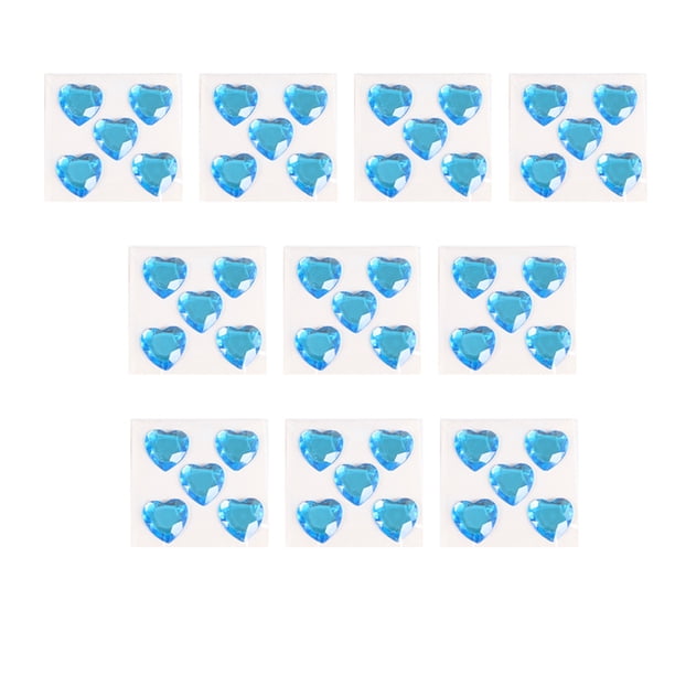 Matsuzay Pegatinas de diamantes de imitación de corazón, gemas de cristal acrílico, adornos ornamentales, de mano para álbum de Artesanía Azul