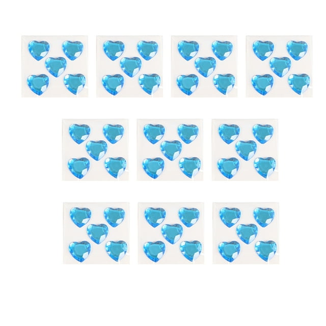 Cateissary Pegatinas de diamantes de imitación de corazón, gemas de cristal acrílico, adornos ornamentales, de mano para álbum de Artesanía Azul