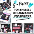 thumbnail image 4 of LMHF Drawer Makeup Organizers Compatible with IKEA Alex and Hundreds of Other Drawers 5 Piece Complete Black Foam Insert Set Lipstick Compacts Nail Polish 11.5 X 14.5 Inches, 4 of 5