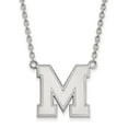 thumbnail image 1 of Solid 14k White Gold Official University of Memphis Large Pendant Necklace Charm Chain - with Secure Lobster Lock Clasp 18" (Width = 19mm ), 1 of 3