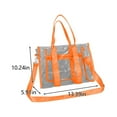 thumbnail image 3 of Women’s Transparent Body Bag PVC One Shoulder Handbag 13.38x10.24x5.9in Odorless Clear Tote Stadium Approved Shopping Travel Beach Security Compliant Storage Pocket Black Orange, 3 of 5