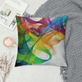 thumbnail image 2 of Creowell  Abstract Throw Pillow Cushion Cover, Styled Wavy Ribbon Line and Smoked Rainbow Like Cool Graphic Artwork, Decorative Square Accent Pillow Case, 2 of 5