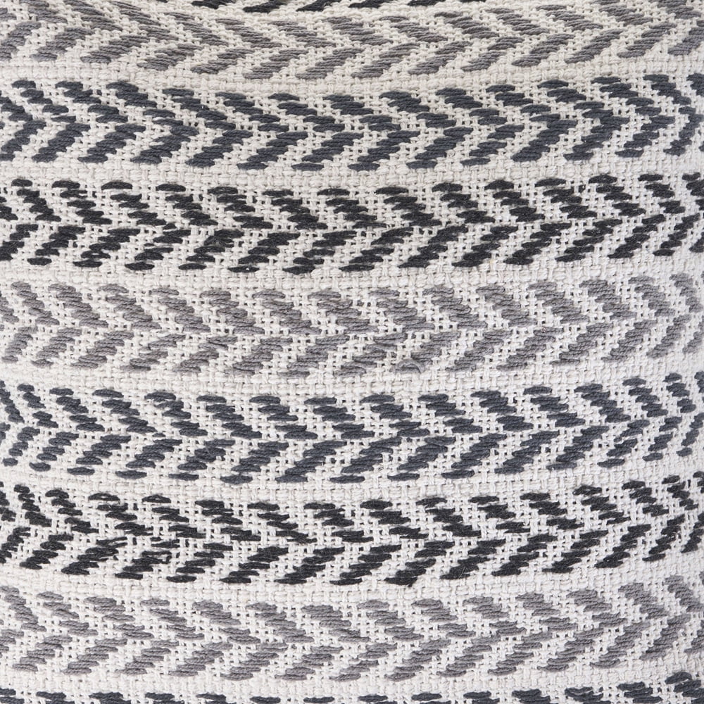 LR Home Ariya Gray/Black Chevron Cotton Adult Decorative Throw Pillow Cover