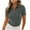 Gray, variant on Lenpel Women's Summer Tops Ribbed Short Sleeve Quarter Button Collared Slim T Shirts Business Casual Work Blouses