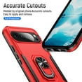 thumbnail image 4 of Allytechgroup for Google Pixel 10 /10 Pro Case with 2 Pcs Screen Protector, Rugged Military Grade Shockproof Ring Kickstand Anti-Scratch Magnetic Back Cover Shell Case for Women Men, Red+Black, 4 of 9