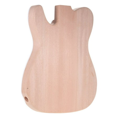 Muslady TL-F Unfinished Electric Guitar Body Blank Guitar Body Barrel DIY Mahogany and Composite Wooden Body Guitar Parts Accessories for TELE F Guitar