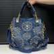 thumbnail image 3 of Bolso de mano de mezclilla con diamantes para mujer, de gran capacidad, con degradado de diamantes, cuadrado, tipo bandolera, 3 of 5