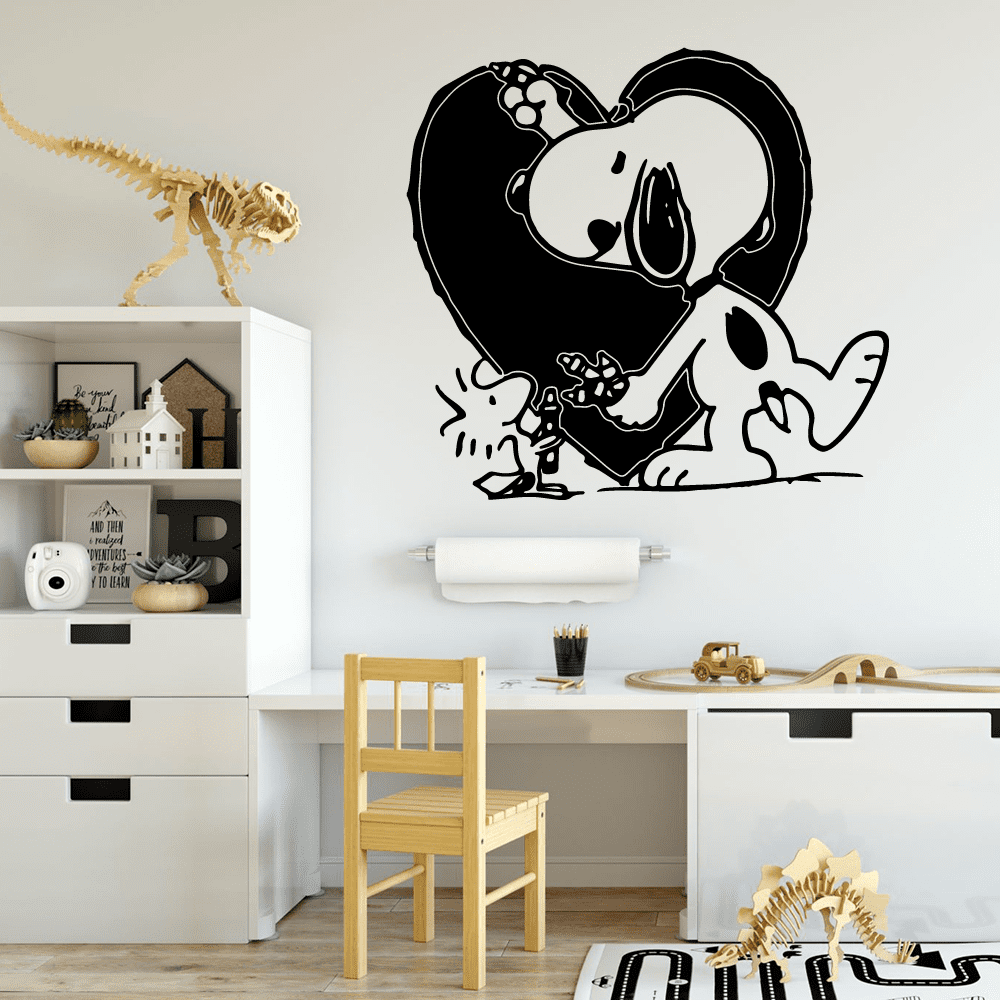 Snoopy Sleep Night Cartoon Kids Vinyl Art Stickers For Home Room Walls Decals 