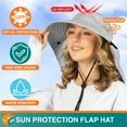 thumbnail image 4 of SUN CUBE Wide Brim Sun Hat with Neck Flap, Fishing Hiking for Men Women Safari, Neck Cover for Outdoor Sun Protection UPF50+ | Light Gray, 4 of 9