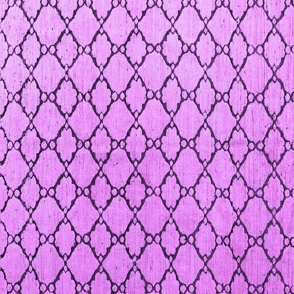 Ahgly Company Indoor Square Trellis Purple Contemporary Area Rugs, 3' Square