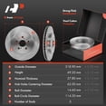 thumbnail image 2 of A-Premium 12.56 inch (318.9mm) Front Vented Disc Brake Rotors + Ceramic Pads Kit Compatible with Select Toyota and Lexus Models - Highlander 06-07, RX330 04-06, RX350 07-09, RX400h 06-08, 6-PC Set, 2 of 8
