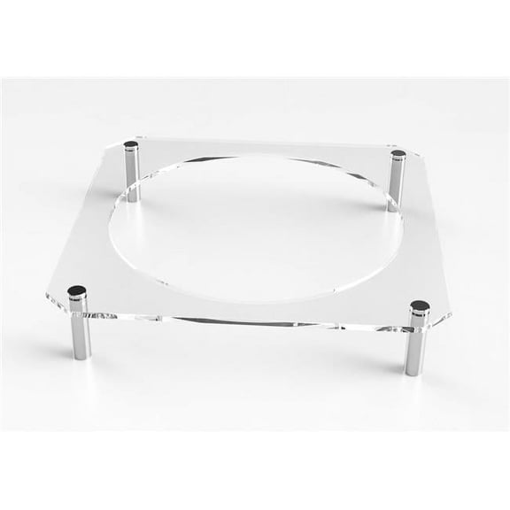 Nua 61045 Acrylic Seder Plate Stand Silver Standoffs - 16 x 16 x 3 in.