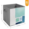 thumbnail image 2 of Set of 6 Collapsible Oxford Fabric Storage Cubes with Handles, Foldable Closet Organizer Bins for Clothes, Toys, Shelves, Home & Kitchen Mixed Aqua Grid, 2 of 7