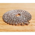 thumbnail image 2 of Genuine Solid Sterling Silver 3MM Moon-Cut Ball Bead Heavy-Duty .925 Rhodium Necklace Chains 16" - 30", Dog Tag Chain for Men & Women, Made In Italy, Next Level Jewelry, 2 of 5