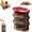 Red,3layer, variant on Multi-layer Sealed Spice Organizer, Stackable Spice Storage Box, 5-Layer Stackable Spice Storage Box with Lock Lid, Travel Spices Containers and Camp Spices Kit, for Kitchen Cereal, Seas