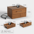 thumbnail image 6 of JOINICE Mid Century Modern Floating Nightstands with Charging Station Fluted Wall Mounted Bedside Table for Bedroom,Living Room,Walnut, 6 of 7