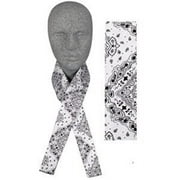 Zan Headgear Cotton Cooldanna Head/Neck Wrap White Paisley
