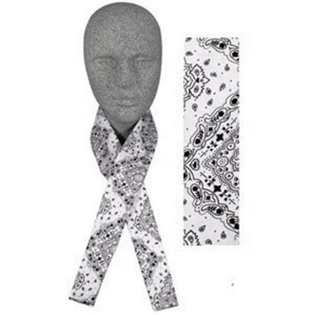 Zan Headgear Cotton Cooldanna Head/Neck Wrap White Paisley