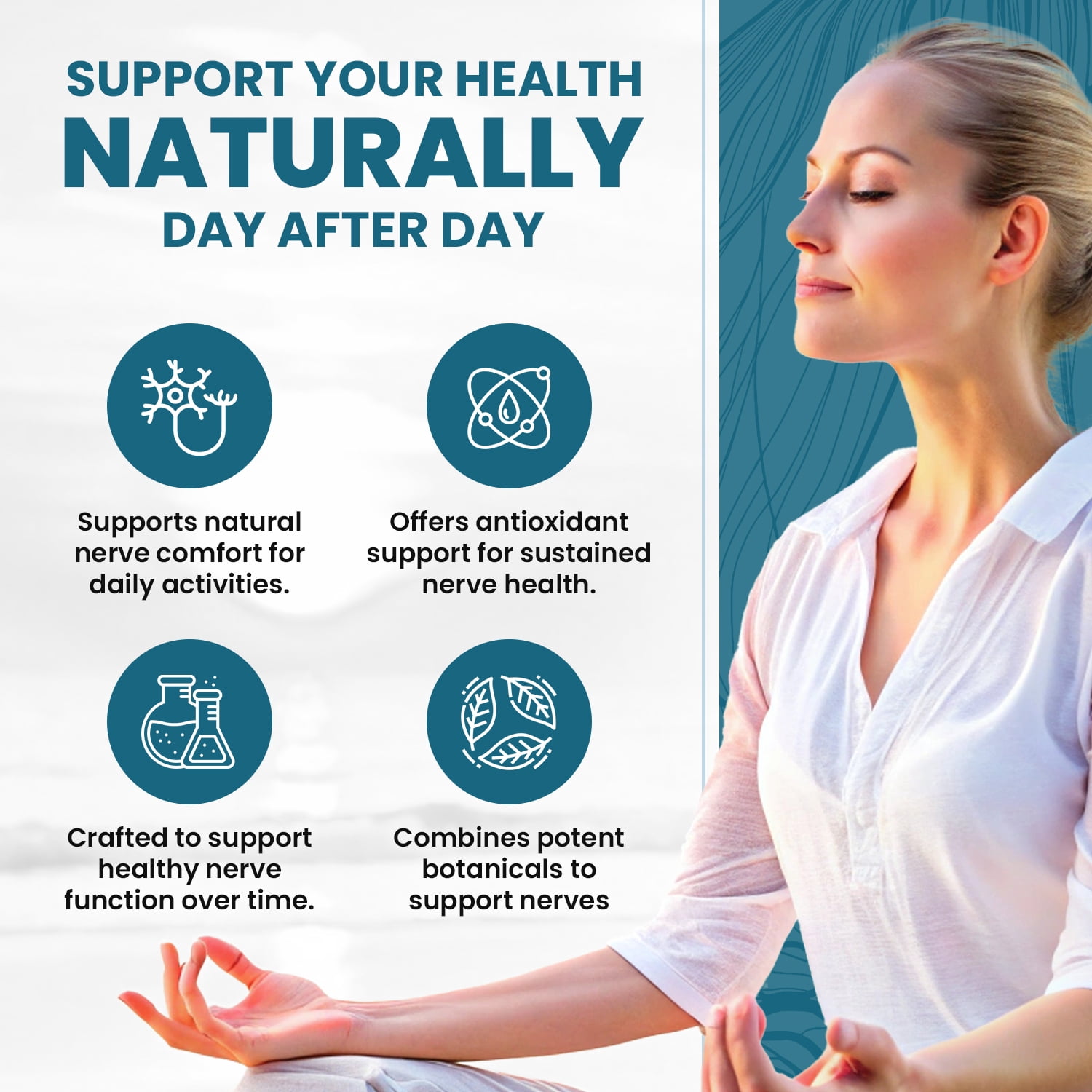 Nervetin Pills – Nervetin Natural Ingredients Nootropic Supplement for Health Support, 1 Pack, 60 Capsules