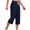 Bleu Marine, variante sur Daeful Pantalon Capri pour Femmes Taille Haute Pantalon Vacances Jambe Droite Ample Capris Gris Foncé TG