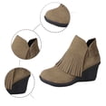 thumbnail image 5 of Women's Ankle Boots - Fashion Fringe Suede Block Heel Booties with Side Zipper for Comfortable Casual Daily Wear, 5 of 9