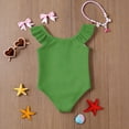 thumbnail image 6 of Abcomgle Baby Swimsuit Girl Solid One Piece Swimsuits for Little Girls Ruffled Stretchy Swimwear for Girls, 6 of 7