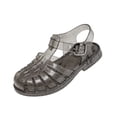 thumbnail image 2 of pwidon Women's Jelly Roman Sandals Closed Toe Adjustable Buckle Flat Slingback Summer Beach Pool Walking Shoes Black 5.5, 2 of 7