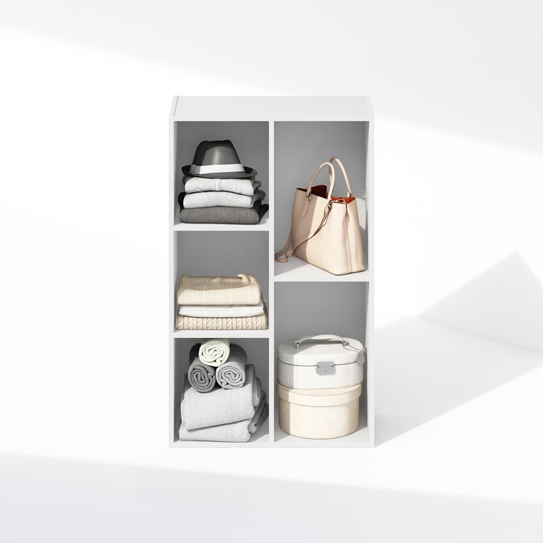 Furinno Reed 5-Cube Reversible Bookcase, White Storage photo 5