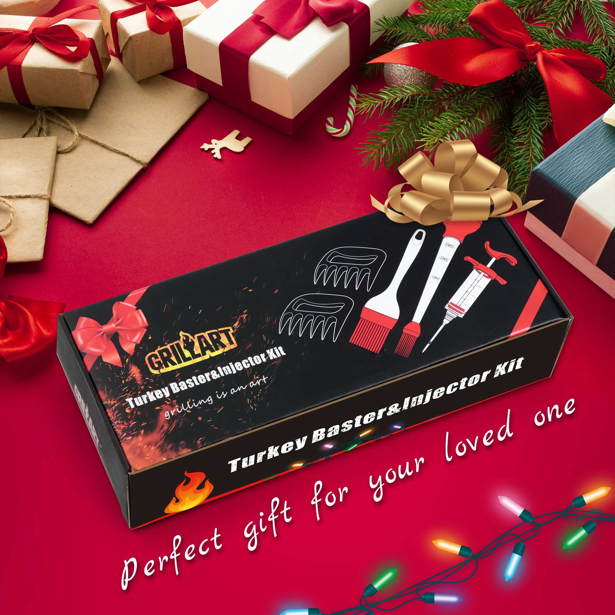 Professional Turkey Baster Meat Injector Syringe Kit, Baster for Cooking Thanksgiving & Christmas Turkey, Injector Marinades for Meats