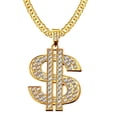 thumbnail image 3 of Traje de disfraz,Kit de disfraz de hip hop con dólar,sombrero,cadena,rapero,accesorios anillo con dólar sombrero de pescador gafas,Kit de disfraz de los años 80 y, 3 of 6