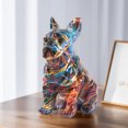 thumbnail image 1 of Estatua de Bulldog Arte colorido Estatua de animales Regalos coleccionables divertidos (sentados), 1 of 9