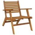 thumbnail image 3 of 3pc Outdoor Tea Table Set, 2 Chair, Slatted Solid Brown Acacia Wood, 3 of 6