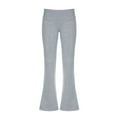 thumbnail image 6 of FRSASU Women's Flare Leggings Solid Color Thin Velvet High Waisted Versatile Pants Athletic Casual Slim Fit Length Pants Gray, 6 of 9
